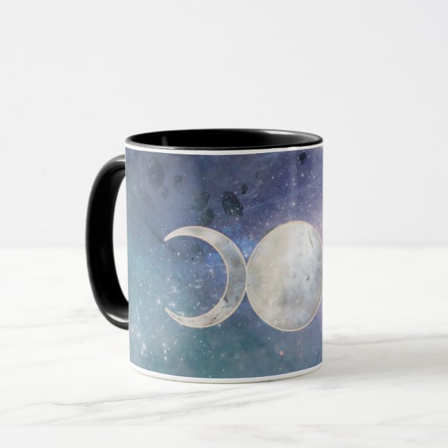Heavenly Universe Triple Moon Goddess Moonstone Mug (Front Left)