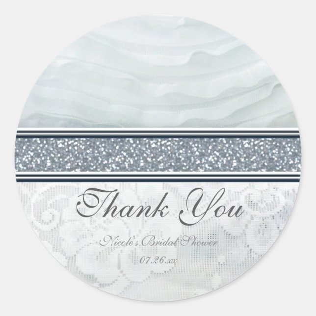 Heavenly White Ruffles & Lace Wedding Stickers (Front)