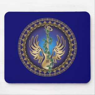 Heavenly Winged Guitar Mouse Pad