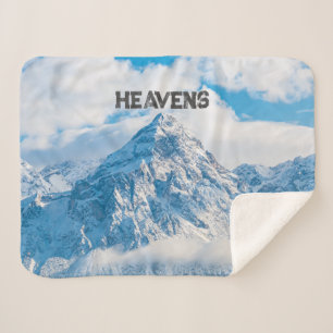 Heavens Custom Image Text Sherpa Blanket