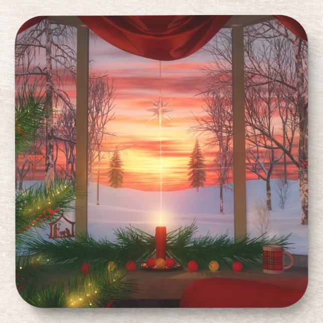 Heaven's Dayspring Christmas Cork Coasters (Front)