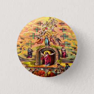 Heaven's gate Jesus embraced by angels 1 Inch Round Button