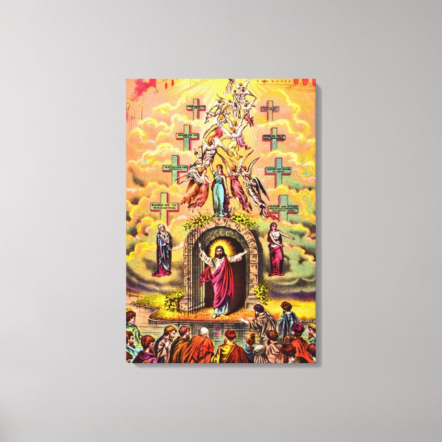 Heaven's gate Jesus embraced by angels Canvas Print (Front)