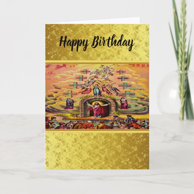 Heaven's Gate with a gold foil texture and Jesus Card (Front)