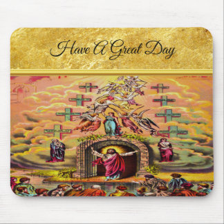 Heaven's Gate with a gold foil texture and Jesus Mouse Pad