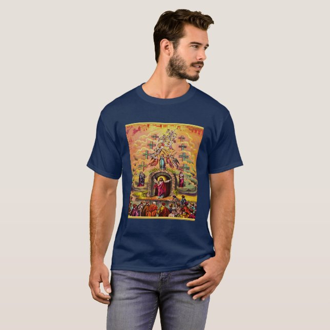 Heaven's Gate with a gold foil texture and Jesus T-Shirt (Front Full)