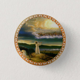 Heavens Welcoming Embrace Jesus at Dusk 1 Inch Round Button