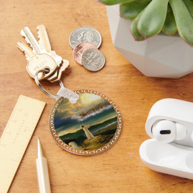 Heavens Welcoming Embrace Jesus at Dusk Keychain (Desk)