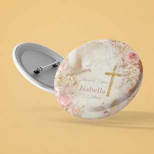 Heaveny Blush & Gold Quince, custom 1 Inch Round Button