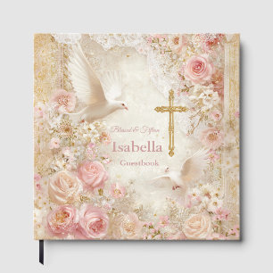 Heaveny Blush & Gold Quince, custom Guest Book