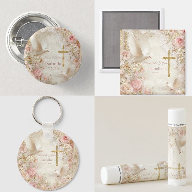 Heaveny Blush & Gold Quince, custom Keychain (Creator Uploaded)
