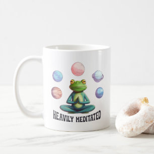 Heavily Meditated Frog Yoga Playful Zen Coffee Mug