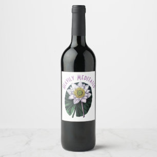 Heavily Meditated Funny Lotus Wine Label