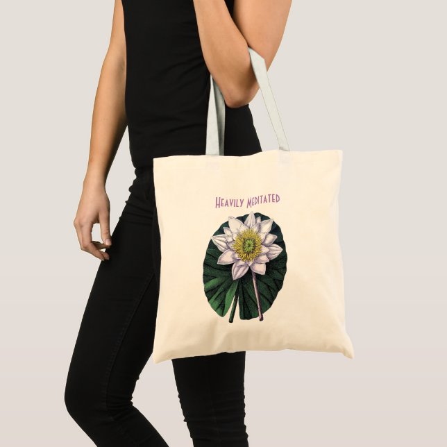 Heavily Meditated Funny Louts Yoga Tote Bag (Front (Product))