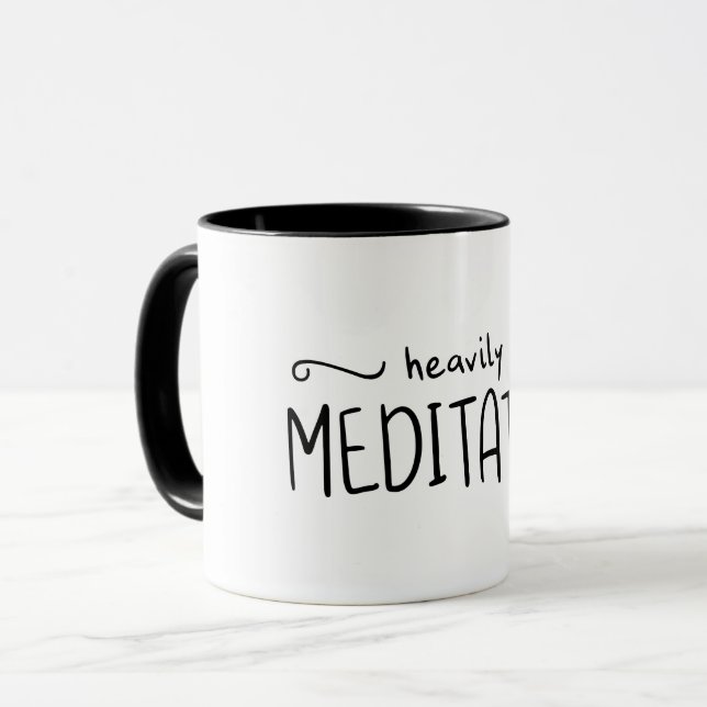 Heavily Meditated Typography Mug (Front Left)