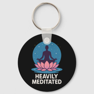 Heavily Meditated Yoga Lotus  Keychain