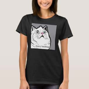 Heavy Breathing Cat Meme Fat Chonky Animal T-Shirt