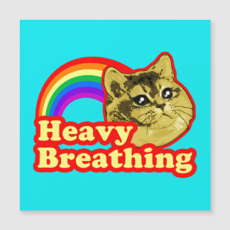 Heavy Breathing Cat with Rainbow Love