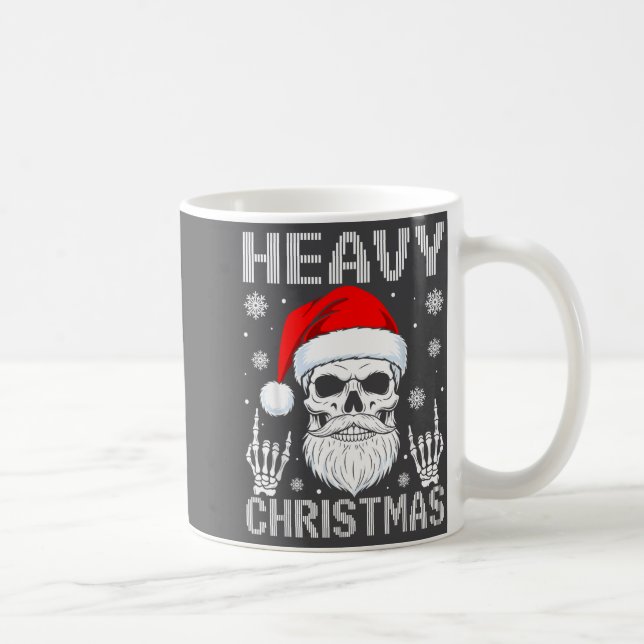 Heavy Christmas Skull Fans Rock Music Winter Holid Coffee Mug (Right)
