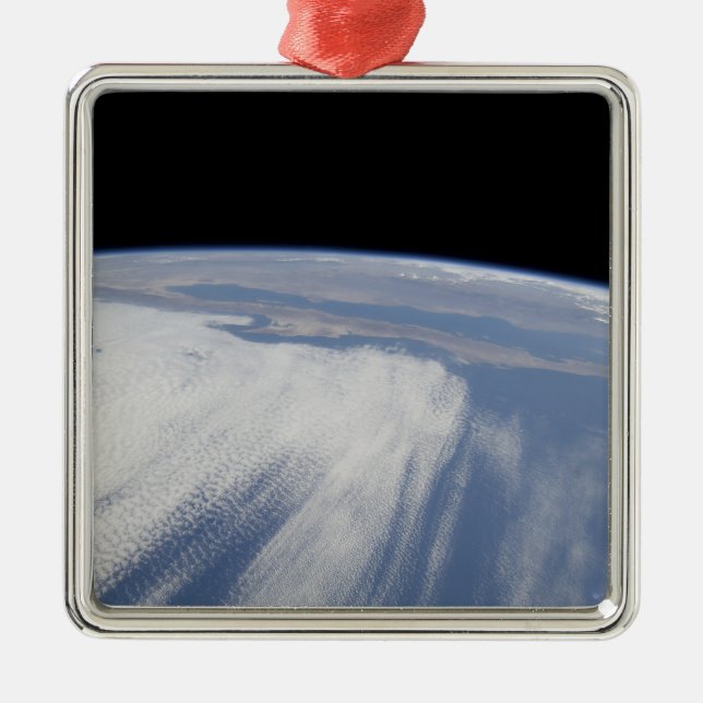 Heavy cloud cover over the Pacific Ocean Metal Ornament (Front)