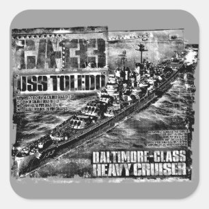 Heavy cruiser Toledo Square Stickers
