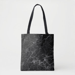 Heavy Duty Black Marble Design Tote