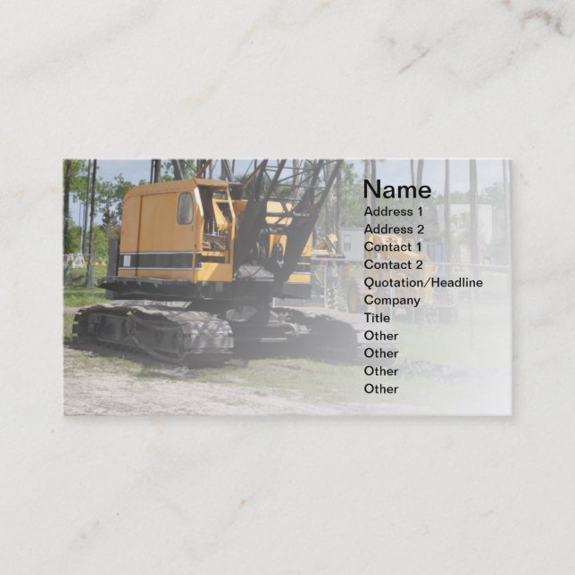 heavy duty construction equipment business card (Front)