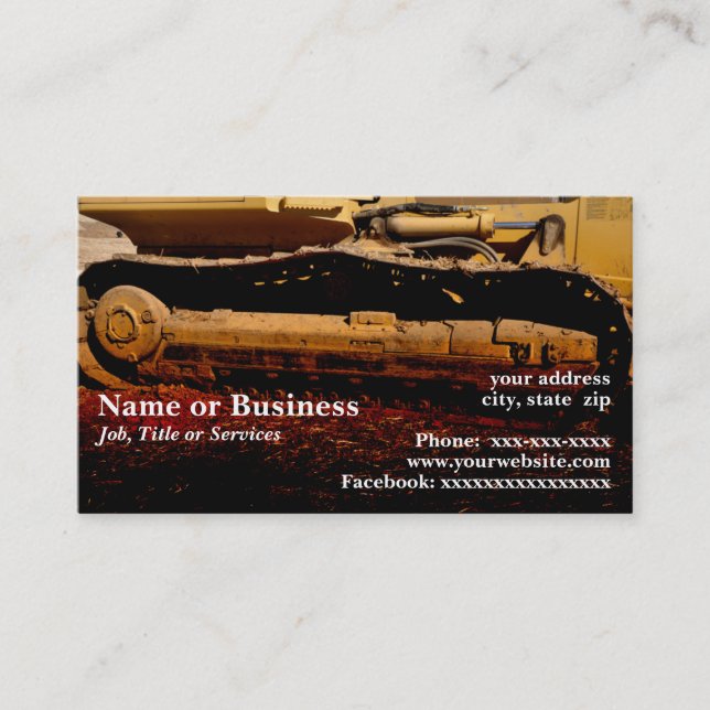 heavy duty construction equipment business card (Front)
