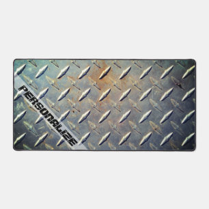 Heavy Duty Diamond Plate Steel Custom Graphic Desk Mat