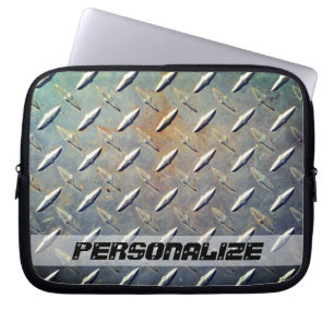 Heavy Duty Diamond Plate Steel Custom Graphic Laptop Sleeve