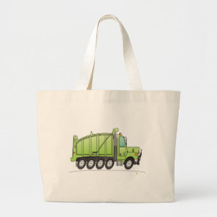 Heavy Duty Dump Truck Green Large Tote Bag