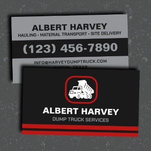 Heavy Duty Dump Truck Hauling Material Delivery Business Card