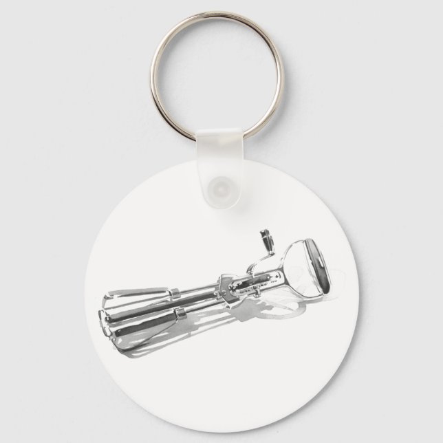 "Heavy Duty Egg Beater" Kitchen Art Watercolor Keychain (Front)
