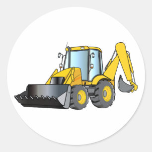 Heavy Equipment: Backhoe Classic Round Sticker