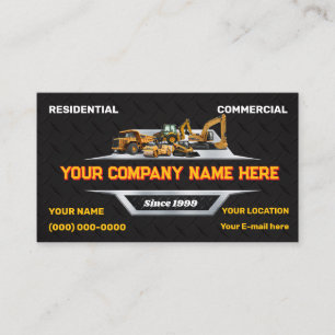 Heavy Equipment Business Cards