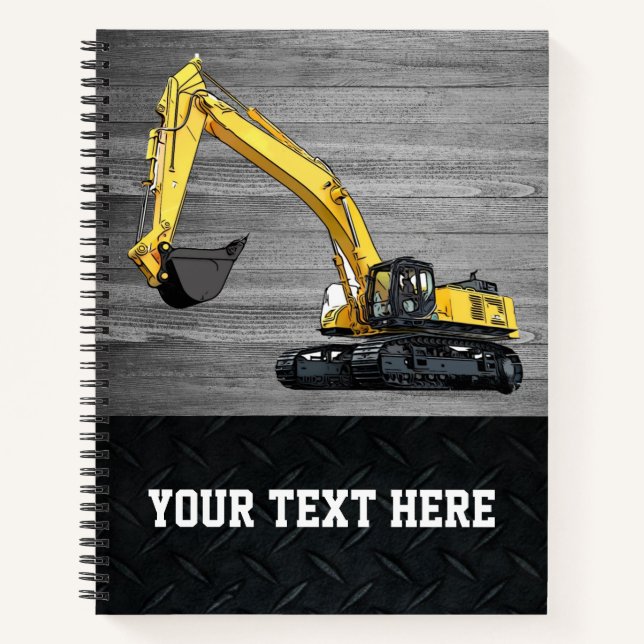 Heavy Equipment Business Excavator Construction Notebook (Front)