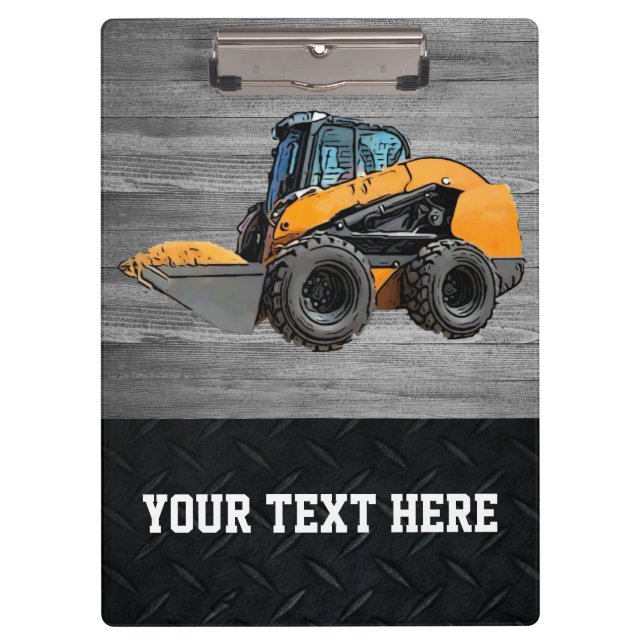 Heavy Equipment Business Skid Steer Construction N Clipboard (Front)