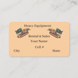 Heavy Equipment Consruction Service Business Card