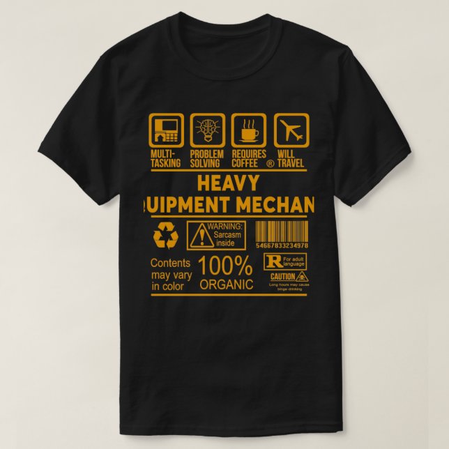 HEAVY EQUIPMENT MECHANIC NICE DESIGN 2017  T-Shirt (Design Front)