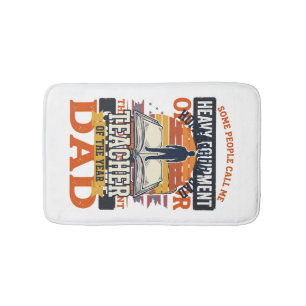 Heavy Equipment Operator Dad Vintage Shirt Design_ Bath Mat
