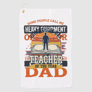 Heavy Equipment Operator Dad Vintage Shirt Design_ Golf Towel