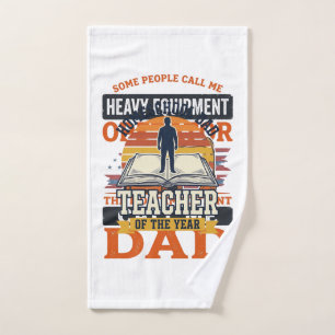 Heavy Equipment Operator Dad Vintage Shirt Design_ Hand Towel
