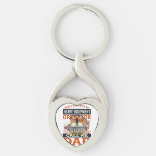 Heavy Equipment Operator Dad Vintage Shirt Design_ Keychain