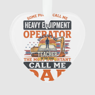 Heavy Equipment Operator Dad Vintage Shirt Design_ Ornament