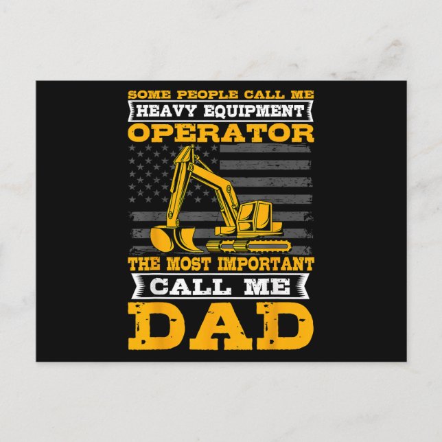 Heavy Equipment Operator Excavator Father's Day Da Postcard (Front)