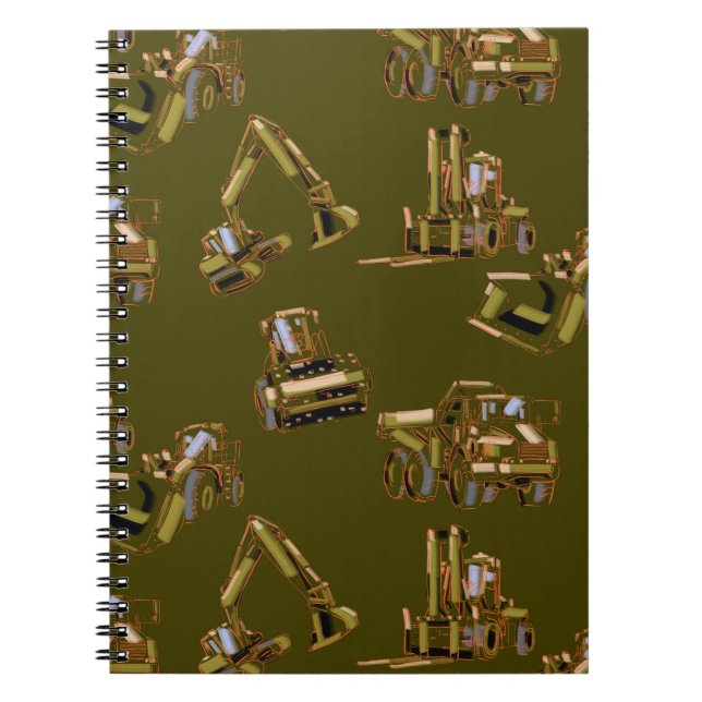 Heavy Equipment Spiral Notebook for Work (Front)