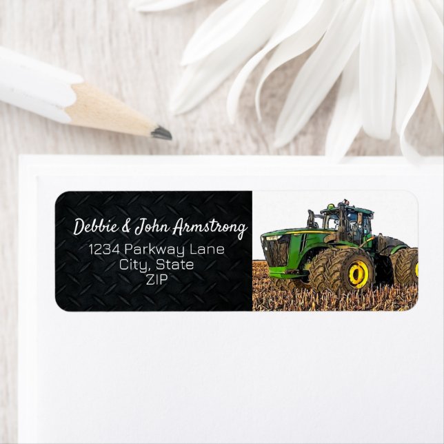 Heavy Equipment Tractor Farm Business Return Label (Insitu)