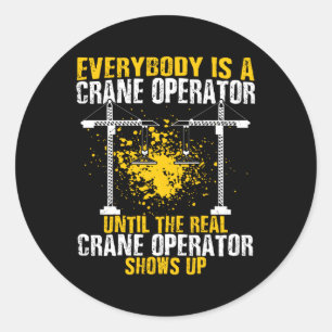 Heavy Equipt Operator Flag Cranes Crane Operator Classic Round Sticker
