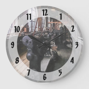 Heavy Machine Shop With Lamps Large Clock