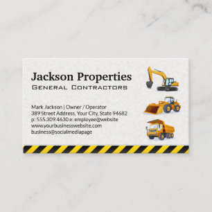 Heavy Machinery Vehicles   Construction Operators Business Card